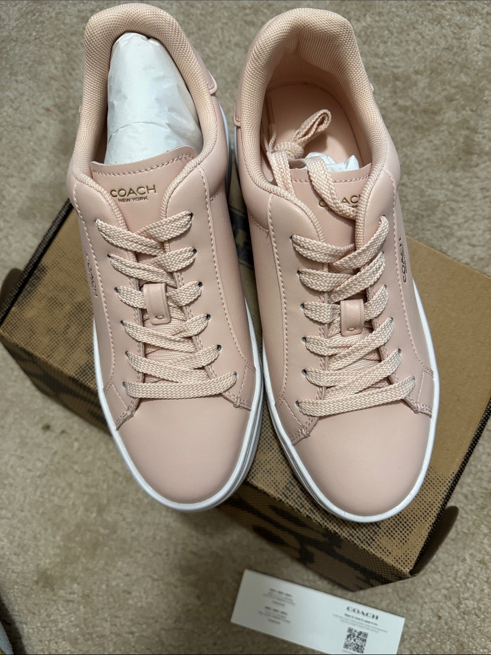 Coach Blush Pink Leather Sneakers